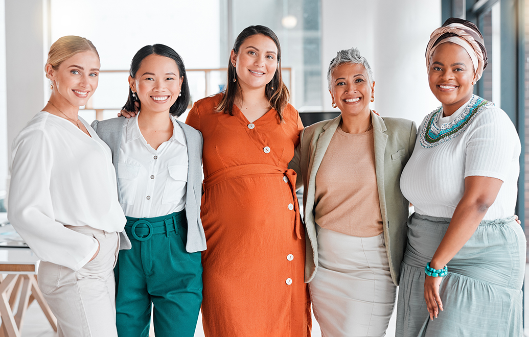 Photo of a a diverse group of women.